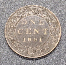 Load image into Gallery viewer, 1901 Canada Large One Cent Coin – A U 50
