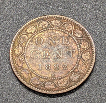 Load image into Gallery viewer, 1882-H Obv. 1 Canada Large Cent Coin F
