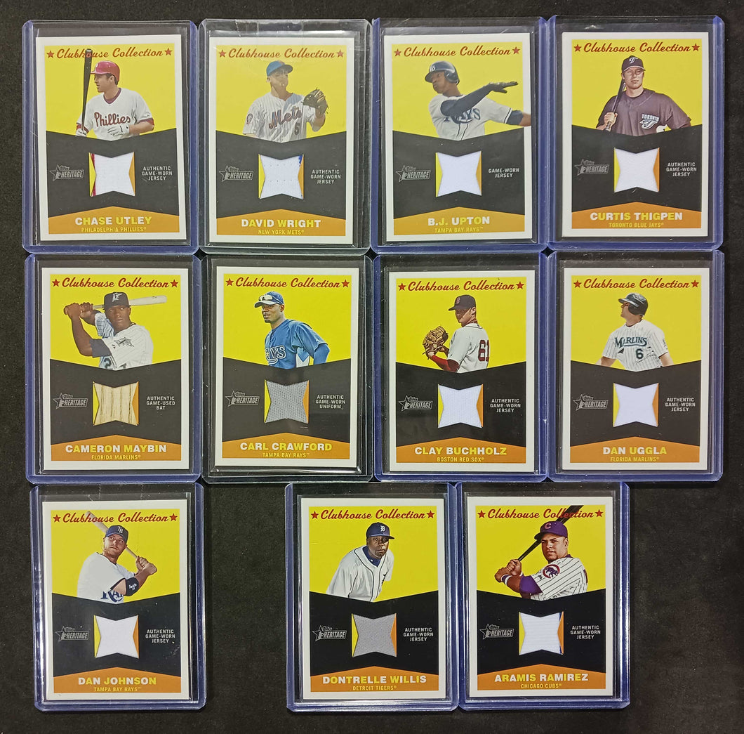 2009 Topps Heritage Clubhouse Collection 11 Cards Lot