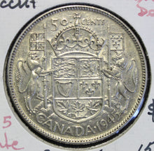Load image into Gallery viewer, 1945 Canada Silver Half Dollar E F
