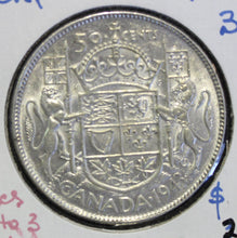 Load image into Gallery viewer, 1943 Canada Silver Half Dollar - E F
