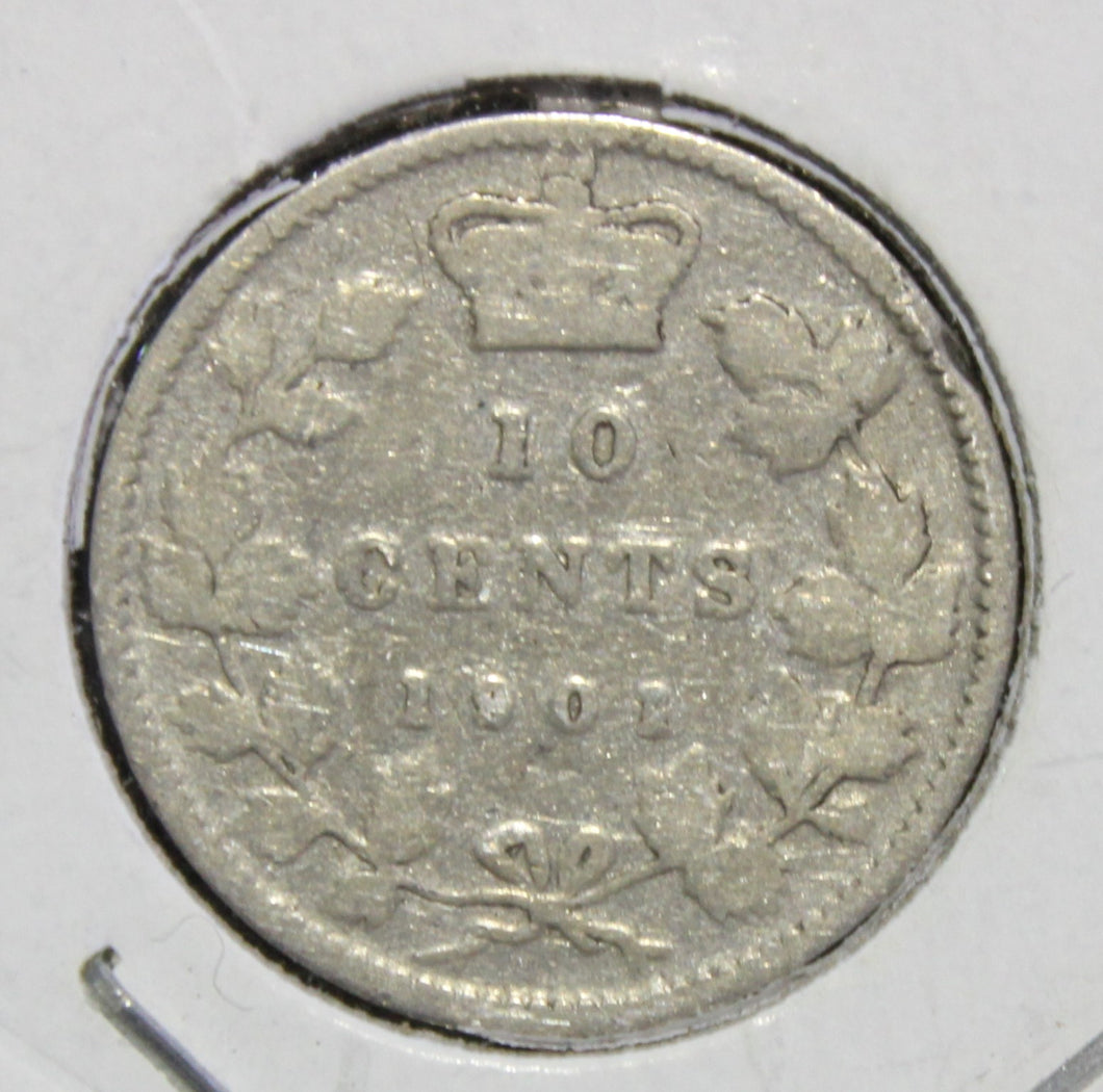 1901 Canada Sterling Silver Dime - G 6