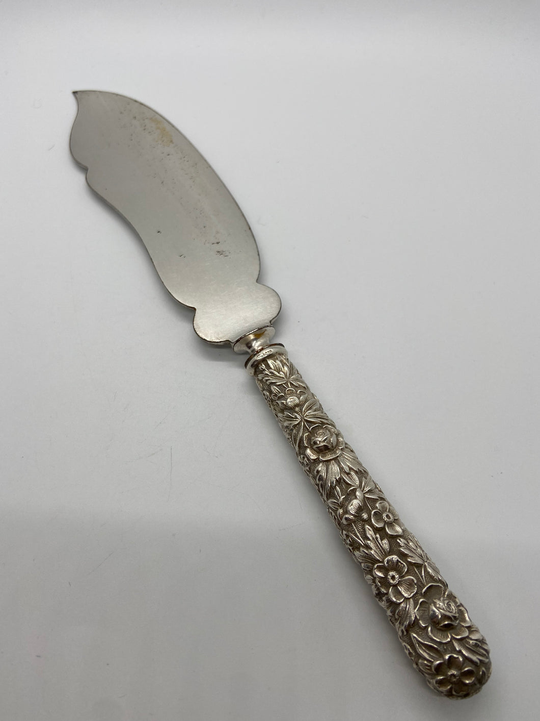 Antique S. Kirk & Son Repousse Sterling Silver Ice Cream Knife