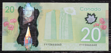 Load image into Gallery viewer, 2012 Bank of Canada 2-Digit Radar $20 Banknote - FYF 0666660
