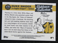 Load image into Gallery viewer, 2009 Topps Heritage Clubhouse Duke Snider Game Used Bat Card CC-DS
