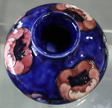 Load image into Gallery viewer, Cobalt Blue Moorcroft Vase w/ Painted Roses

