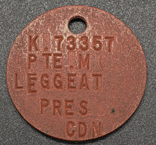 Load image into Gallery viewer, WWII Canadian Dogtag -- K. 73357 Pte. M. Leggeat
