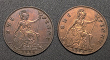 Load image into Gallery viewer, 2 x 1936 UK - Great Britain - One Penny Love Tokens (Maude &amp; Clara)
