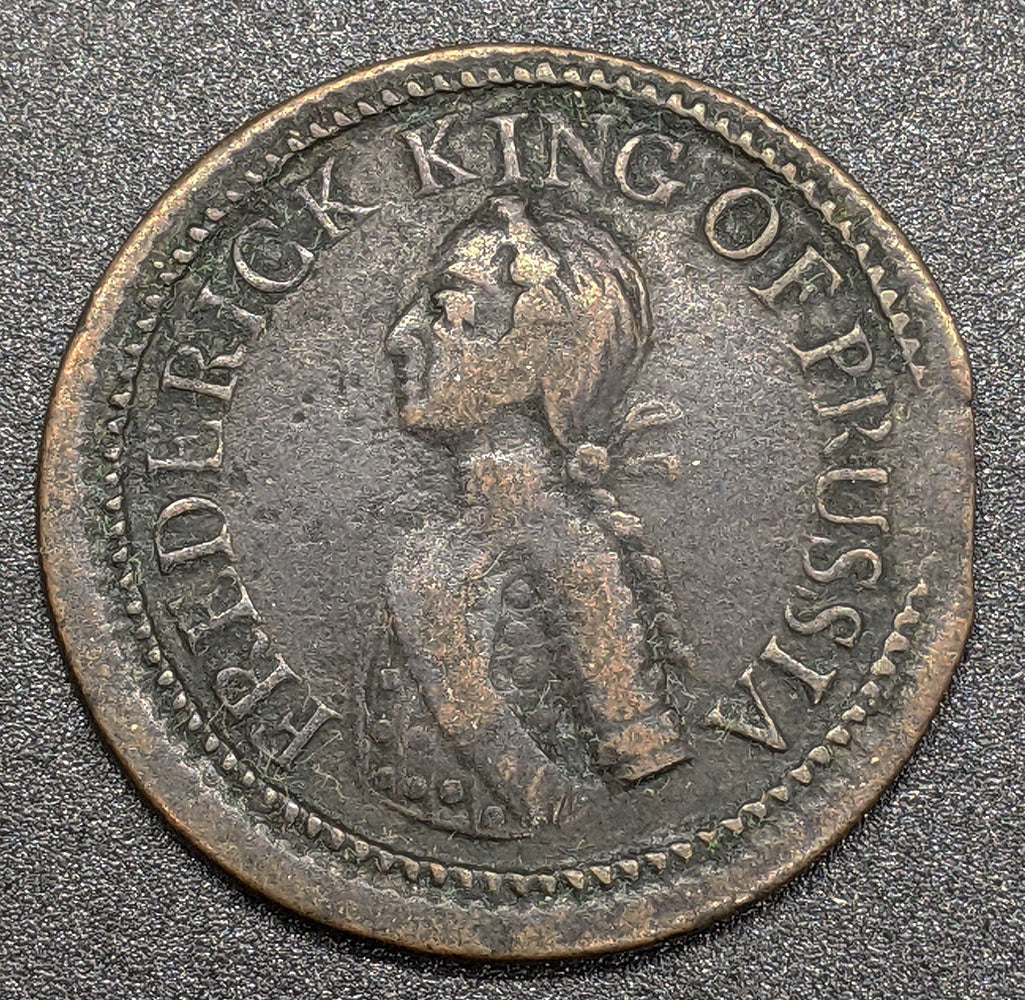 Rare 1758 Frederick King of Prussia 7 Year War Medal