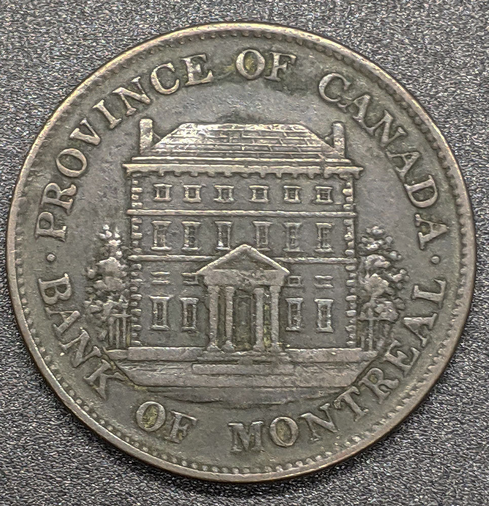 1844 Province of Canada - Bank of Montreal - Half Penny Token