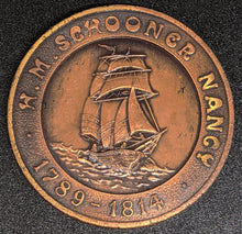Load image into Gallery viewer, H.M. Schooner Nancy Copper Tone Medal by Wellings Mint
