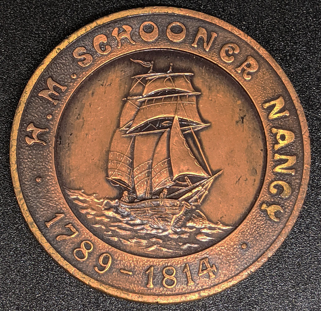 H.M. Schooner Nancy Copper Tone Medal by Wellings Mint