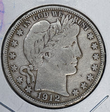 Load image into Gallery viewer, 1912 D USA 50 Cents Barber Half Dollar Coin in F + Shape
