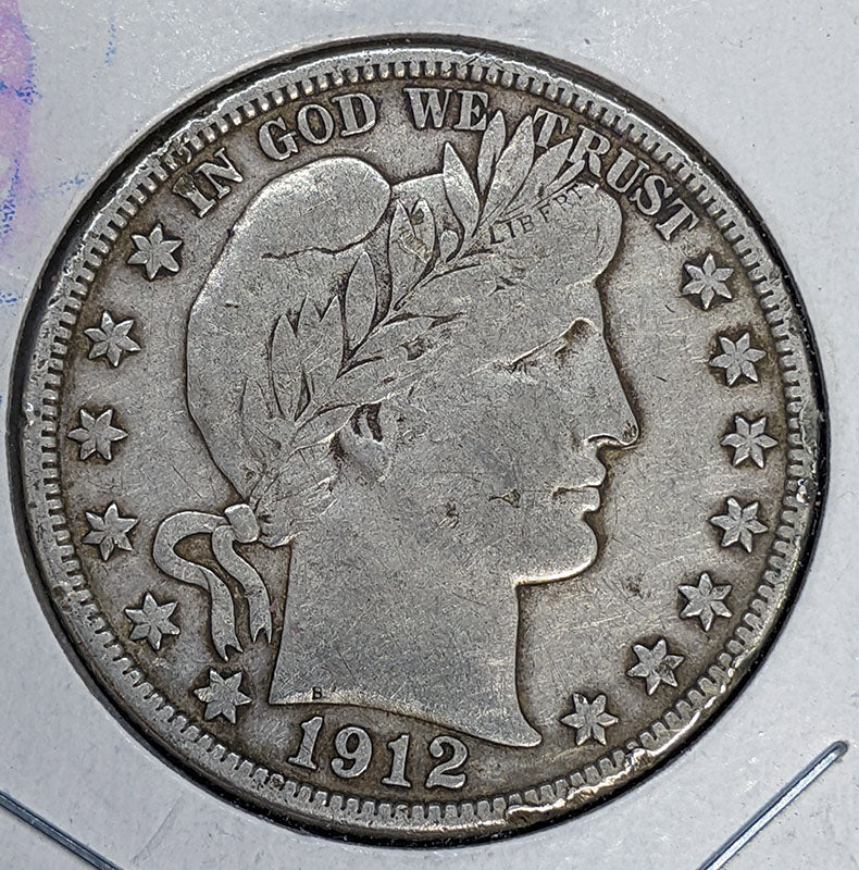 1912 D USA 50 Cents Barber Half Dollar Coin in F + Shape