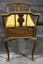 Load image into Gallery viewer, Mahogany Entry-Way Single Bench, With Storage - Inlay Detail
