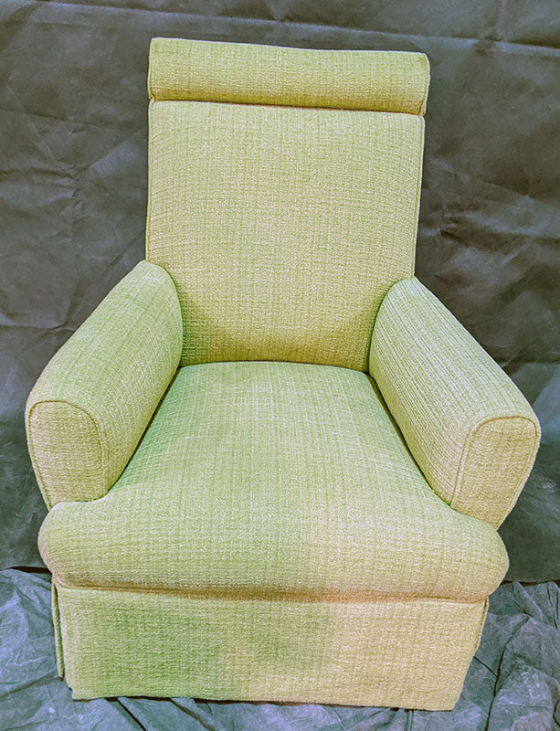Retro - Full Fabric Arm Chair - Soft Green / Yellow
