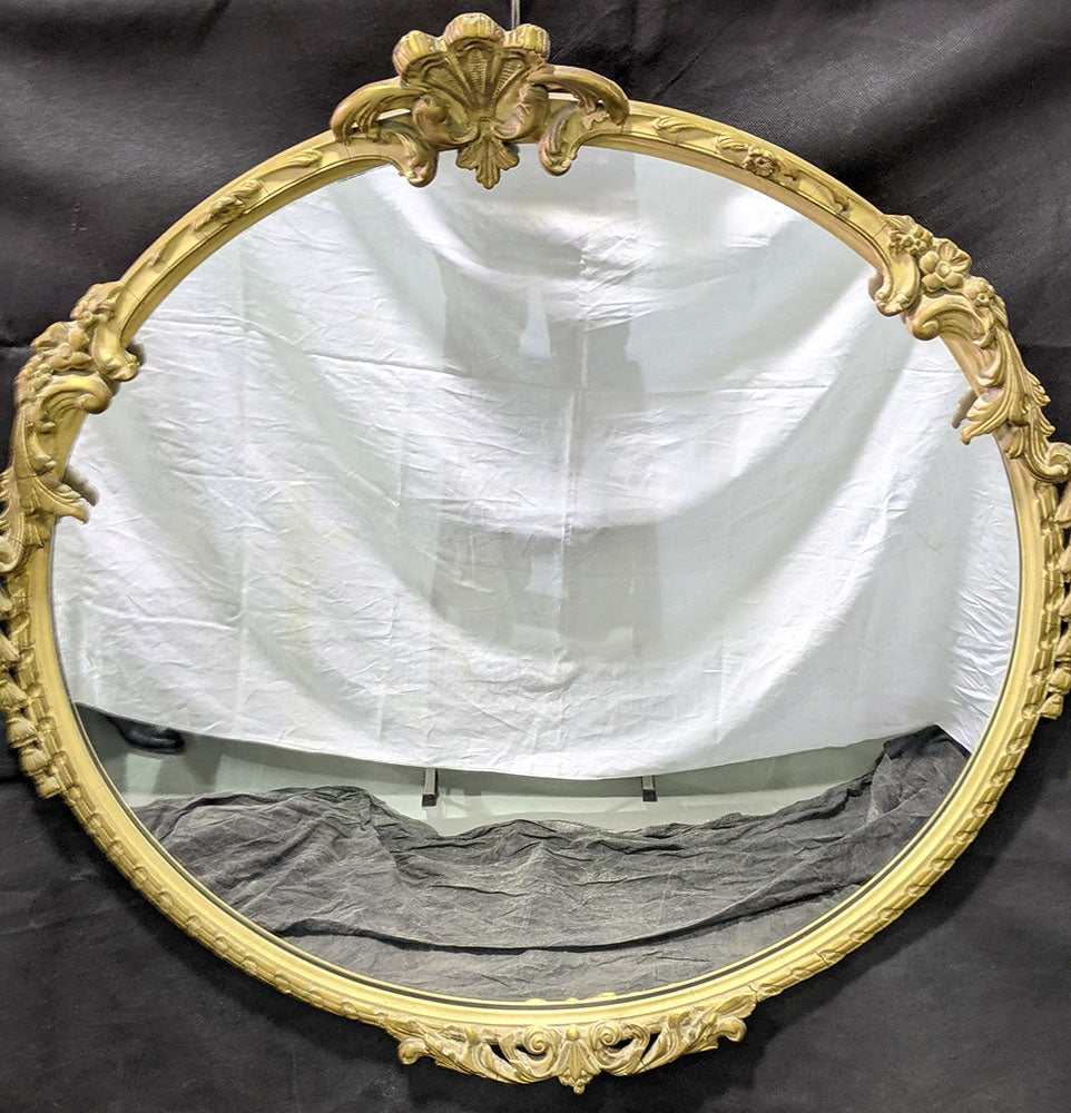 Beautiful Gold Tone Framed Round Mirror - 35.5