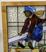 Load image into Gallery viewer, Leaded Glass Window - Amazing Colour - Child on See-Saw
