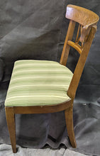 Load image into Gallery viewer, Beautiful Side Chair - Wood Frame - Green &amp; Cream Fabric Seat
