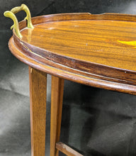 Load image into Gallery viewer, Small Oval Side Table with Inlay Detail - Gallery Damage - As Is
