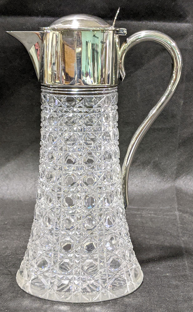1900 Heath & Middleton Sterling Silver English Crystal Claret Jug