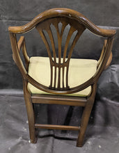 Load image into Gallery viewer, Antique Shield Back Arm Chair - Cream Upholstered Seat
