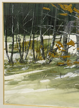 Load image into Gallery viewer, Original Oil &amp; Watercolour, Mixed Media Artwork - Birch Trees - Signed
