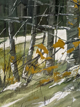 Load image into Gallery viewer, Original Oil &amp; Watercolour, Mixed Media Artwork - Birch Trees - Signed
