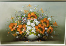 Load image into Gallery viewer, Bright Orange Still Life Painting on Canvas - Orange Bouquet
