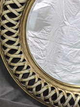 Load image into Gallery viewer, Large Round Decorative Mirror -- Wide Braided Design Border
