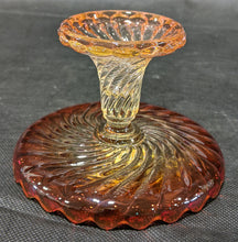 Load image into Gallery viewer, Vintage Amberlina Glass Small Pedestal Desert Stand, Scalloped Rim
