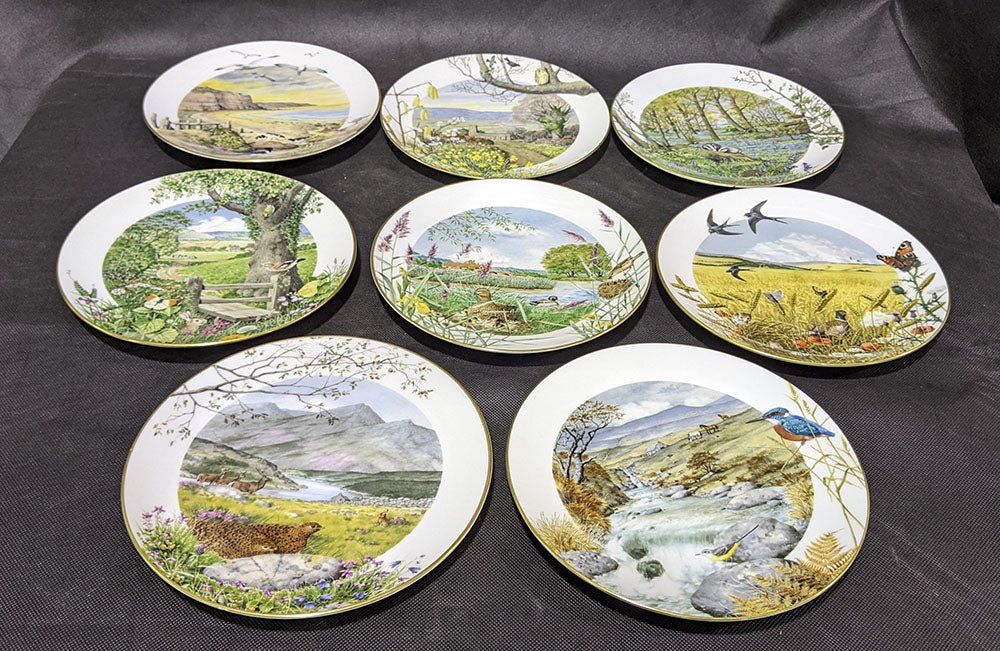 8 of 12 Royal Worcester Porcelain Plates - Made in England - 1979
