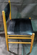 Load image into Gallery viewer, Teak &amp; Black Leather Chair
