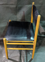 Load image into Gallery viewer, Teak &amp; Black Leather Chair
