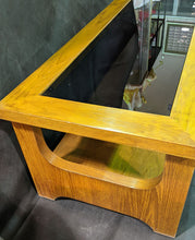 Load image into Gallery viewer, MCM Wood Coffee Table with Smoked Glass Top
