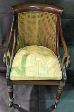 Load image into Gallery viewer, Vintage Mahogany Caned Back Chair on Castors
