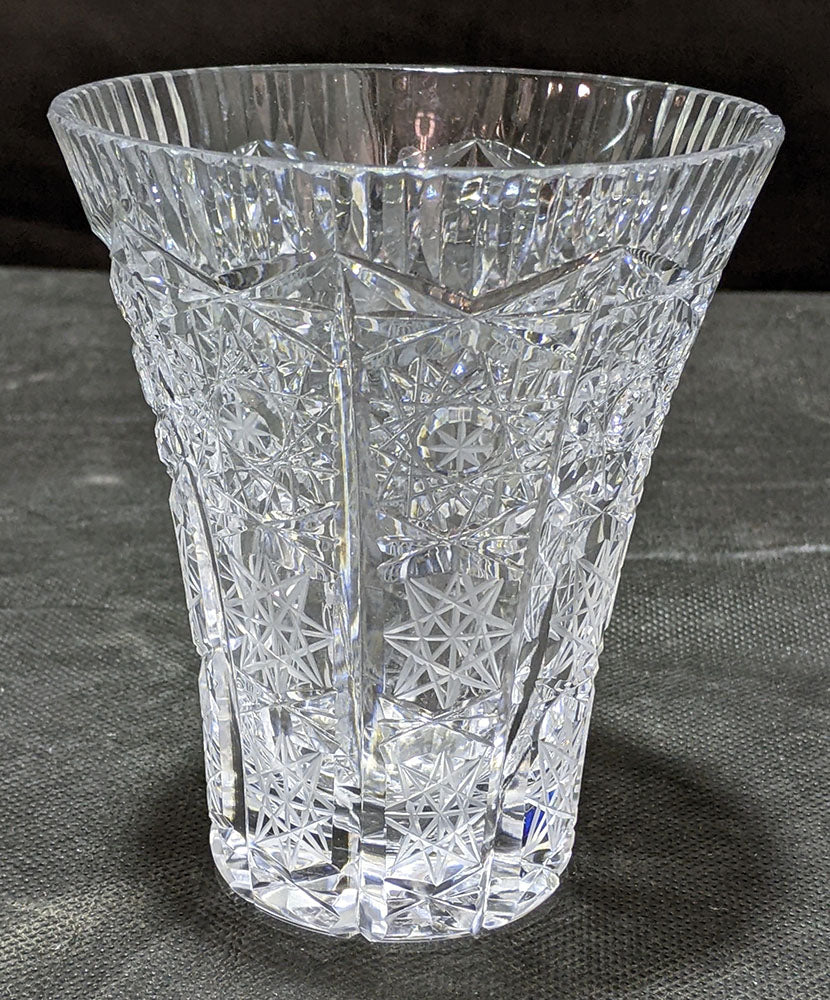 Small Cut Glass Vase - 4.75”