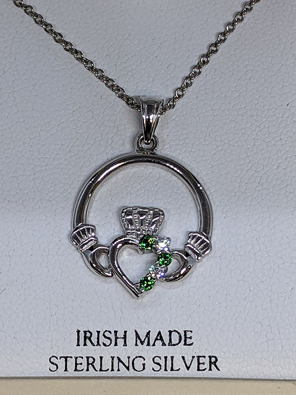 Sterling Silver Claddagh Pendant - May - By ShanOre Silver
