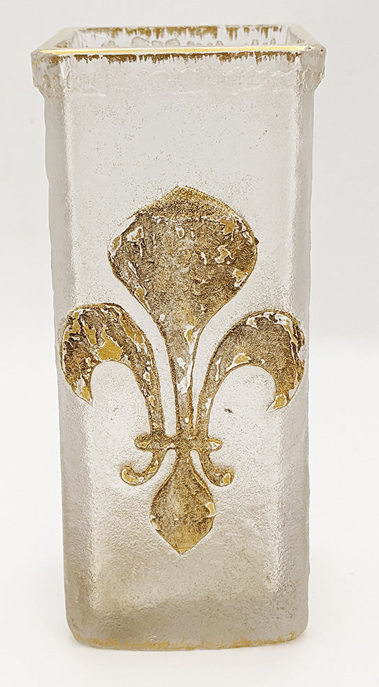 Vintage Daum Nancy - France - Signed - Art Glass Vase - Fleur De Lis