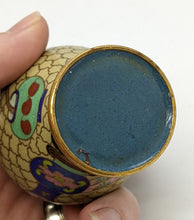 Load image into Gallery viewer, Vintage Chinese Cloisonne Enamel Lidded Trumpet Jar / Vase / Urn
