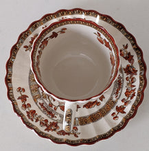 Load image into Gallery viewer, Spode Copeland - Indian Tree, Orange Rust - Flat Tea Cup &amp; Saucer - Old Mark
