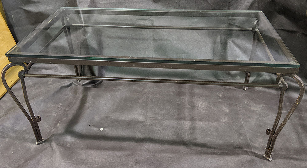 Thick Glass Top, Metal Frame Coffee Table