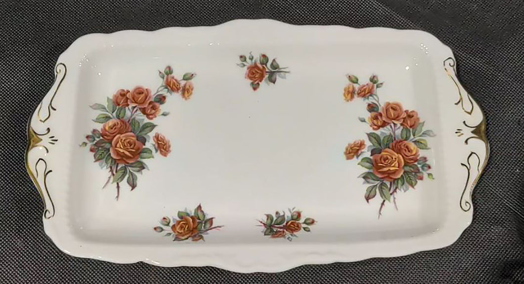 Royal Albert Centennial Rose Sandwich Plate / Tray for Cream & Sugar