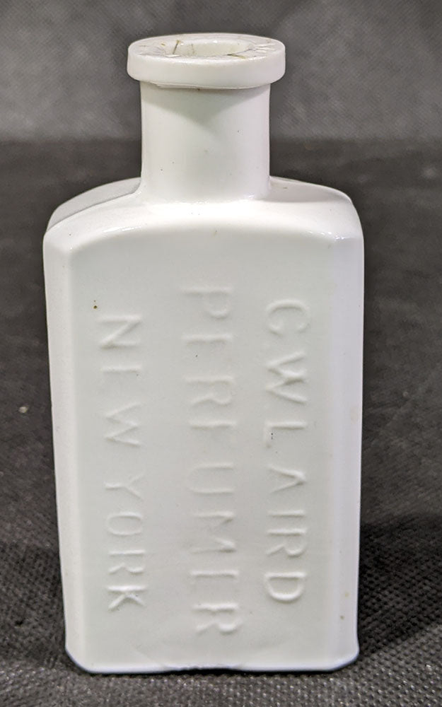 Vintage G. W. Laird, Perfumer, New York - Milk Glass Bottle - No Stopper