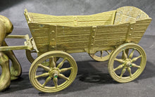 Load image into Gallery viewer, Heavy MCM Brass Clydesdale Horse &amp; Cart / Wagon Figurine - Large - As Is
