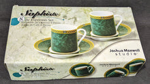 Load image into Gallery viewer, 8 Pc. Espresso Set - Joshua Maxwell Studio - Green &amp; Gold
