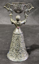 Load image into Gallery viewer, Vintage German Figural Silver Tone Bridal Wedding Chalice - Pink Crystal
