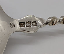 Load image into Gallery viewer, 1898 Sterling Silver Petit Fours Server Set - London - Twisted Handle Detail
