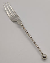 Load image into Gallery viewer, 1898 Sterling Silver Pastry Fork - London - Twisted Handle Detail
