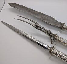 Load image into Gallery viewer, Vintage Sterling Silver Handled Louis XV Carving Set
